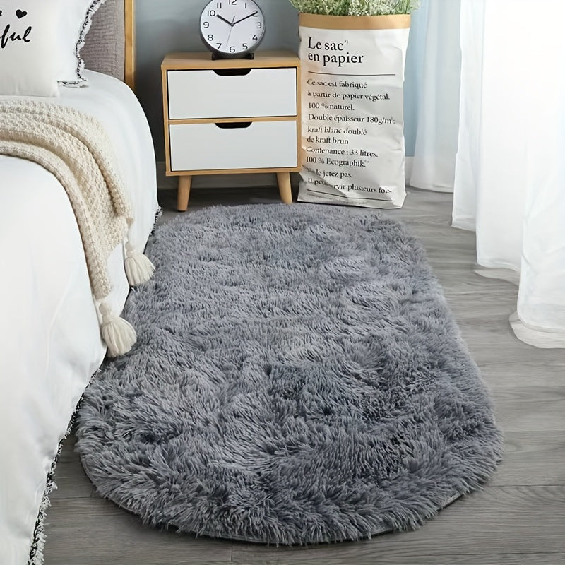LumoNiva: Tappeto moderno ovale dallo stile neutro, confortevole sotto i piedi – per camere da letto e spazi piccoli