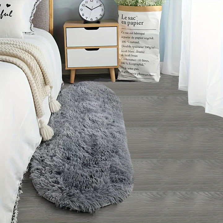 LumoNiva: Tappeto moderno ovale dallo stile neutro, confortevole sotto i piedi – per camere da letto e spazi piccoli