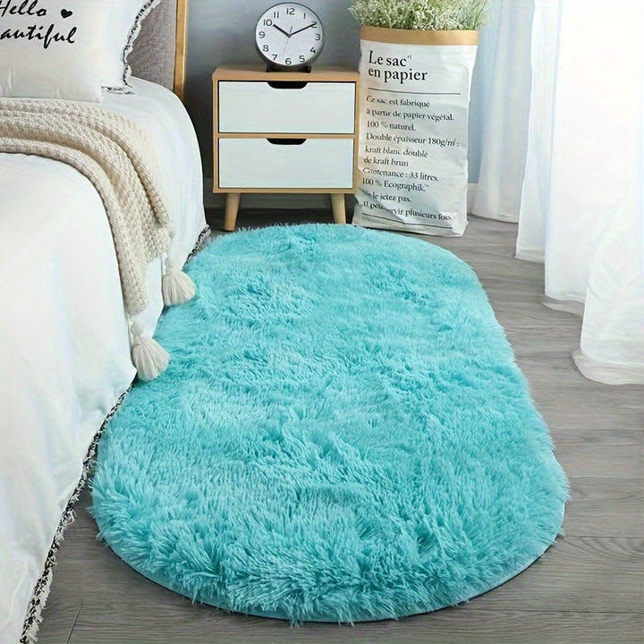 LumoNiva: Tappeto moderno ovale dallo stile neutro, confortevole sotto i piedi – per camere da letto e spazi piccoli