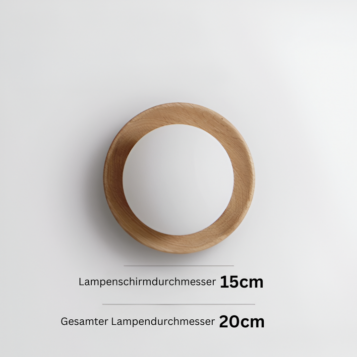 LumoNordic: Elegante Applique LED 1-fiamma con base in legno e sfera di vetro – ideale per soggiorno e ingresso
