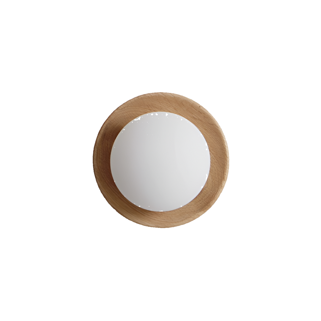 LumoNordic: Elegante Applique LED 1-fiamma con base in legno e sfera di vetro – ideale per soggiorno e ingresso