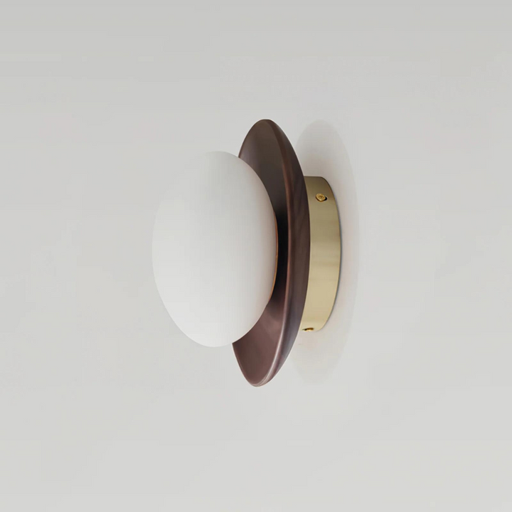 LumoNordic: Elegante Applique LED 1-fiamma con base in legno e sfera di vetro – ideale per soggiorno e ingresso