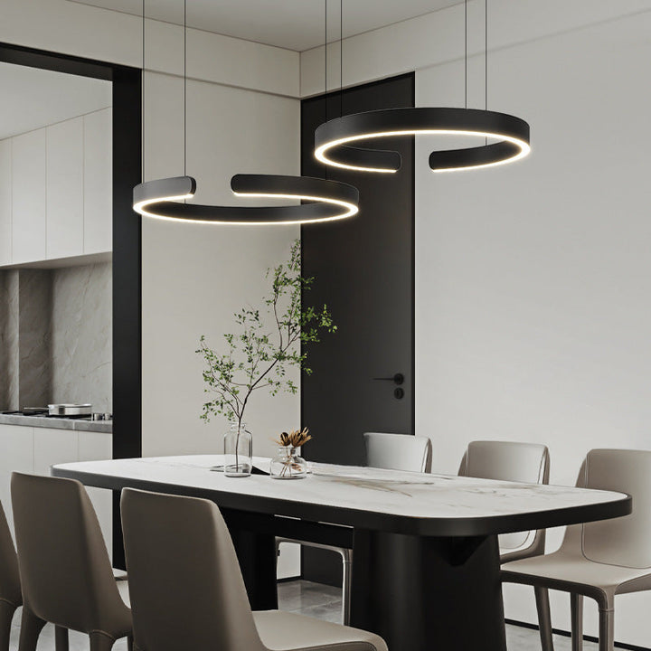 LumoRing: Moderno Lampadario a LED a Forma di Anello – Lampada Sospesa Elegante per Sala da Pranzo e Soggiorno