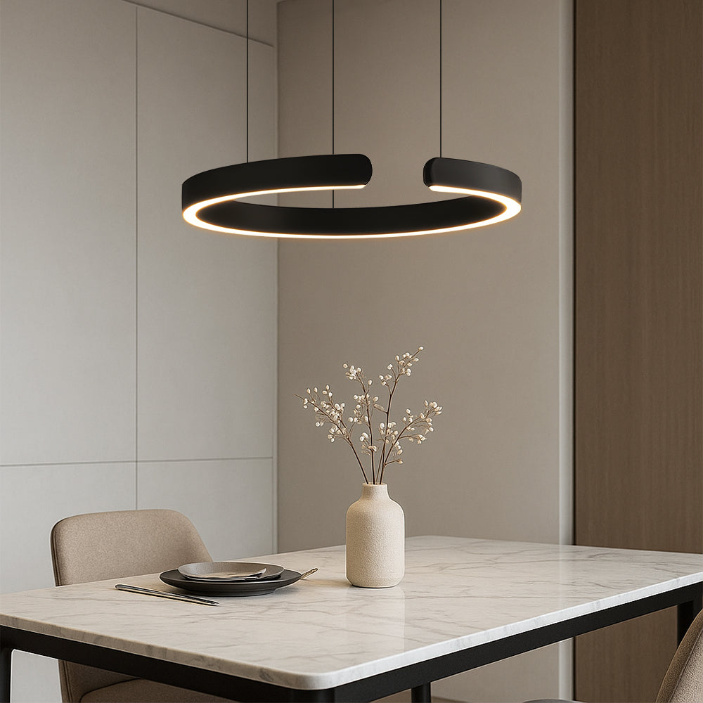 LumoRing: Moderno Lampadario a LED a Forma di Anello – Lampada Sospesa Elegante per Sala da Pranzo e Soggiorno