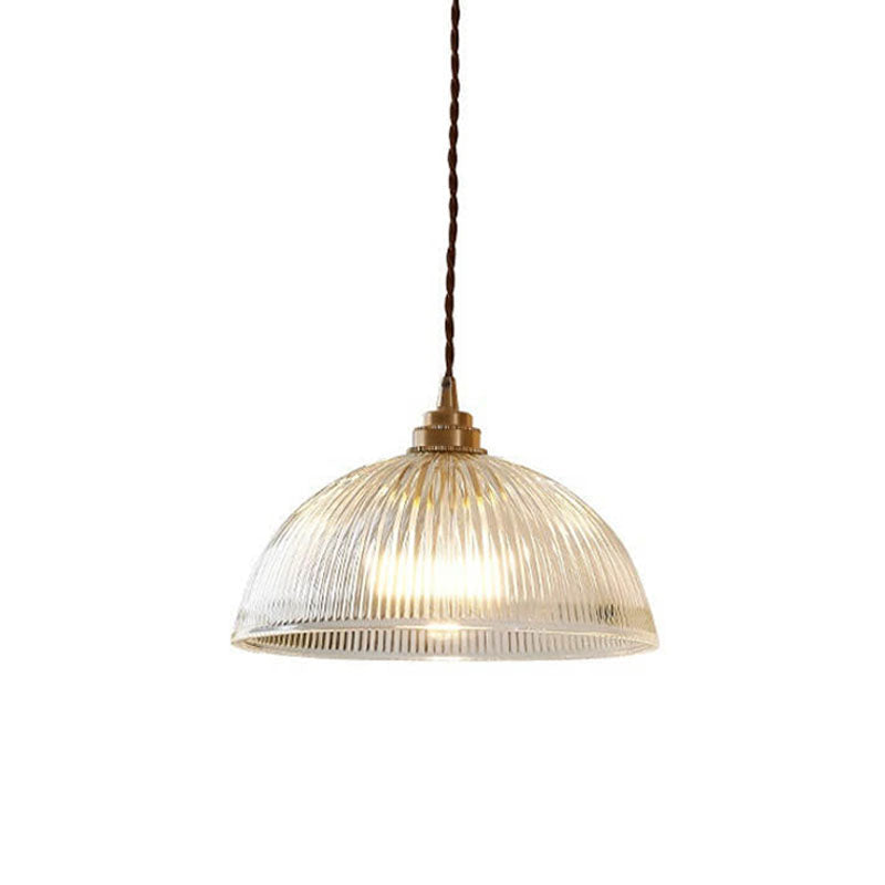 LumoRipp: Lampada a sospensione in vetro moderna con paralume rigato e sospensione regolabile in altezza – ideale per soggiorno e zona pranzo
