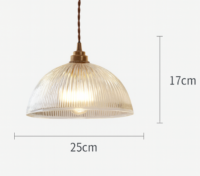 LumoRipp: Lampada a sospensione in vetro moderna con paralume rigato e sospensione regolabile in altezza – ideale per soggiorno e zona pranzo