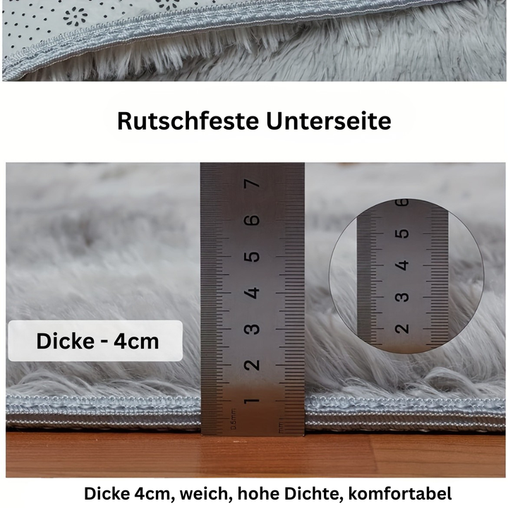 LumoValea: Tappeto a pelo lungo stampato morbido rettangolare – decorativo per camera da letto e soggiorno