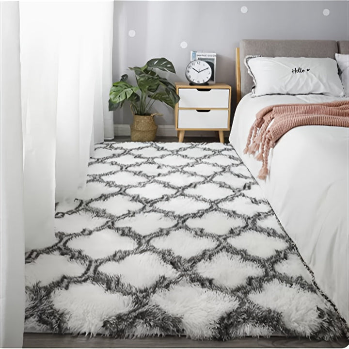 LumoValea: Tappeto a pelo lungo stampato morbido rettangolare – decorativo per camera da letto e soggiorno