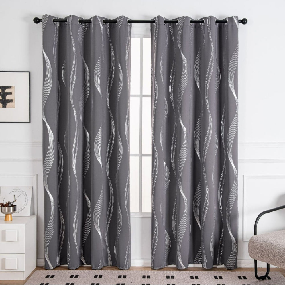 LumoWelle: Tenda oscurante con moderno motivo a onde – elegante per camere da letto e soggiorni