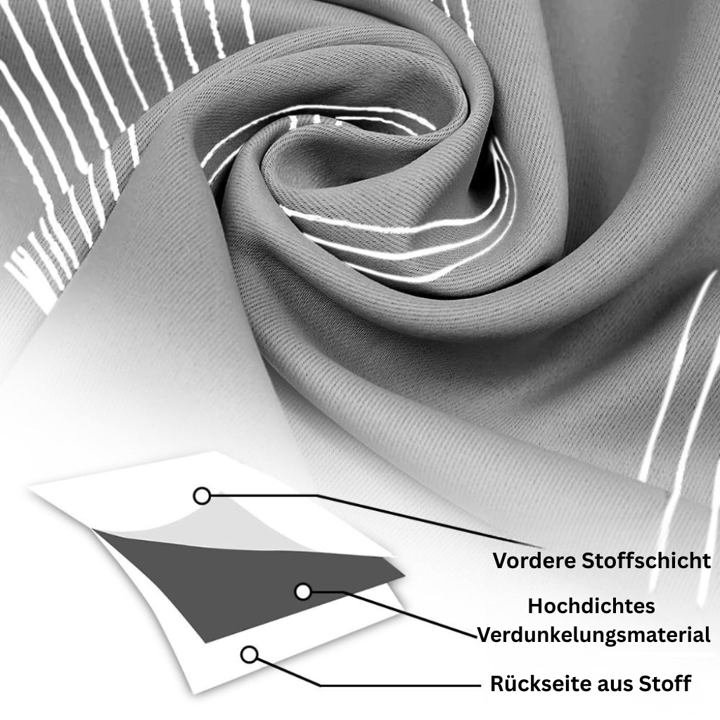 LumoWelle: Tenda oscurante con moderno motivo a onde – elegante per camere da letto e soggiorni