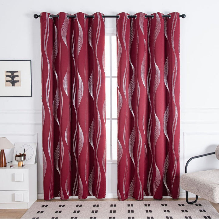 LumoWelle: Tenda oscurante con moderno motivo a onde – elegante per camere da letto e soggiorni