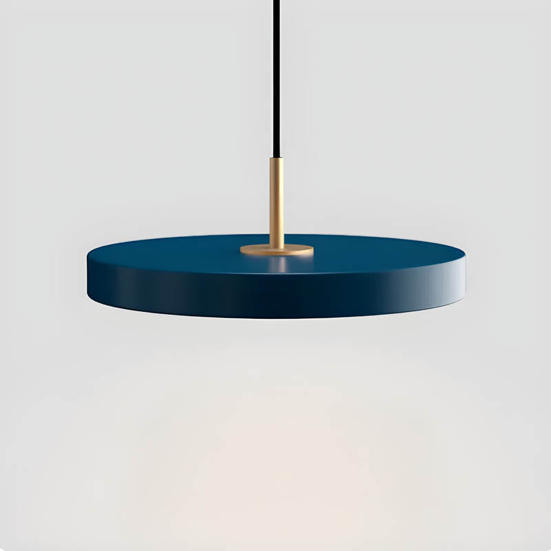 Lumora: Lampada a sospensione LED piatta in alluminio con schermo in acrilico a forma di UFO – per ambienti moderni