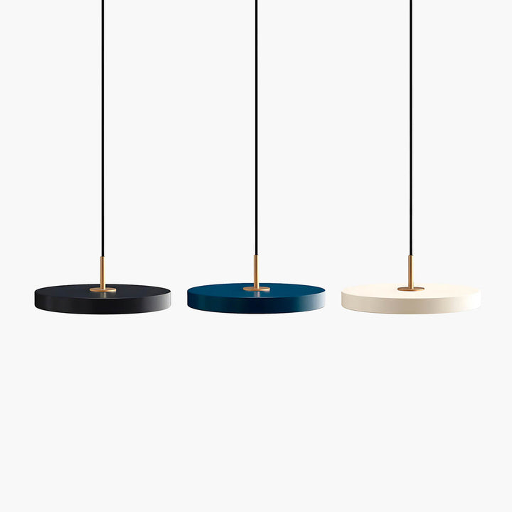Lumora: Lampada a sospensione LED piatta in alluminio con schermo in acrilico a forma di UFO – per ambienti moderni