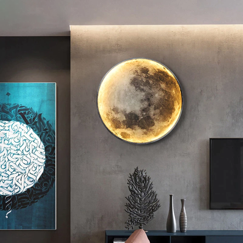 LunaAstra: Applique con effetto luce lunare e telecomando – lampada LED regolabile per camera da letto e soggiorno