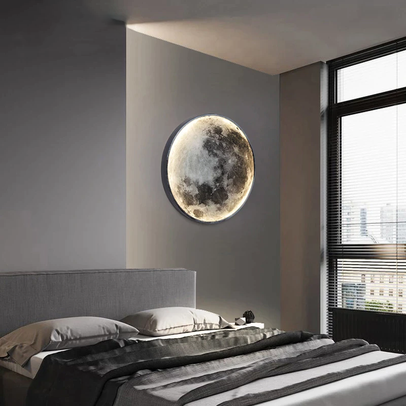 LunaAstra: Applique con effetto luce lunare e telecomando – lampada LED regolabile per camera da letto e soggiorno