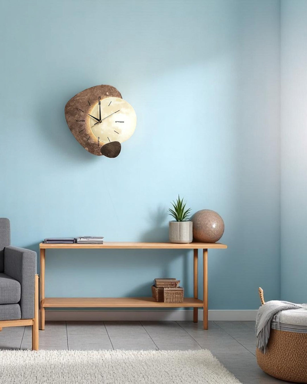 LunaVetro: Orologio da Parete di Design Moderno in Aspetto Cristallo con Illuminazione LED – per Soggiorno &amp; Ufficio