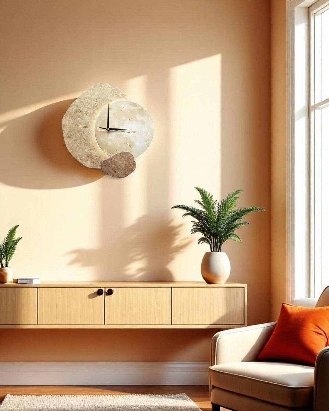 LunaVetro: Orologio da Parete di Design Moderno in Aspetto Cristallo con Illuminazione LED – per Soggiorno &amp; Ufficio