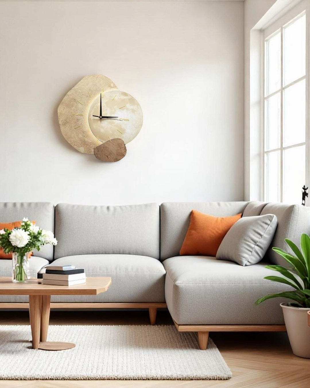 LunaVetro: Orologio da Parete di Design Moderno in Aspetto Cristallo con Illuminazione LED – per Soggiorno &amp; Ufficio
