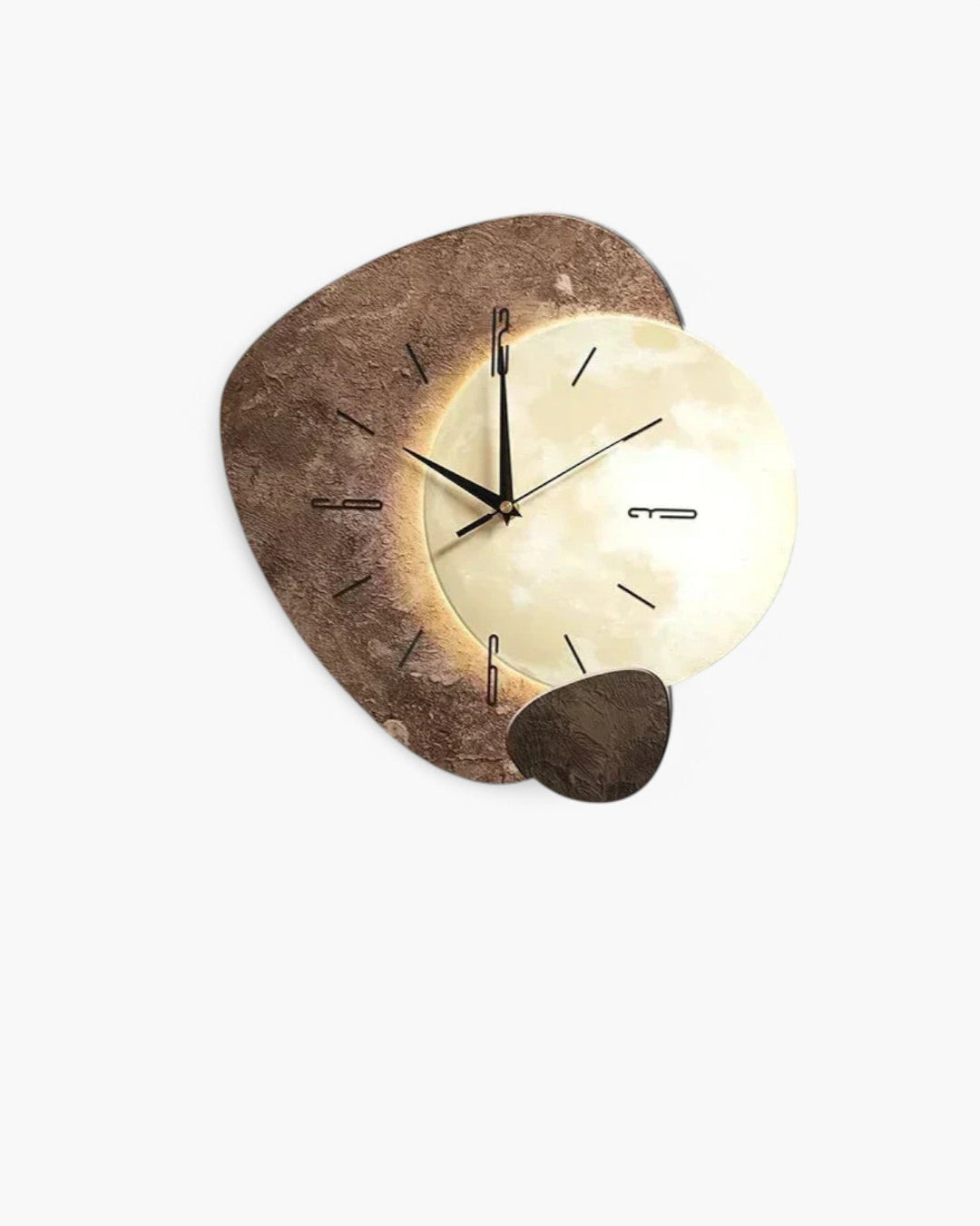 LunaVetro: Orologio da Parete di Design Moderno in Aspetto Cristallo con Illuminazione LED – per Soggiorno &amp; Ufficio