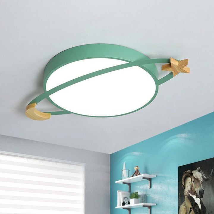 Luniva: Lampada a soffitto LED rotonda in Bianco, Verde e Grigio – per Camera da Letto e Soggiorno