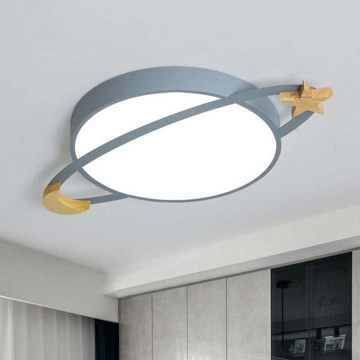 Luniva: Lampada a soffitto LED rotonda in Bianco, Verde e Grigio – per Camera da Letto e Soggiorno