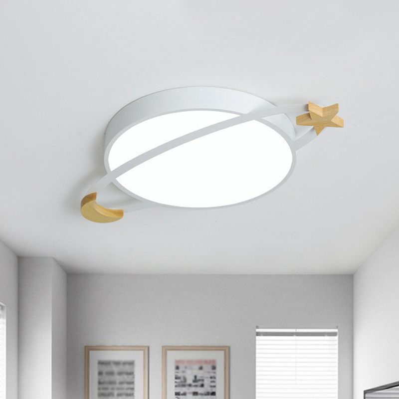 Luniva: Lampada a soffitto LED rotonda in Bianco, Verde e Grigio – per Camera da Letto e Soggiorno