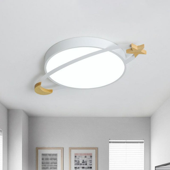 Luniva: Lampada a soffitto LED rotonda in Bianco, Verde e Grigio – per Camera da Letto e Soggiorno