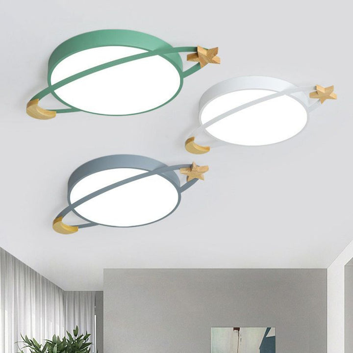Luniva: Lampada a soffitto LED rotonda in Bianco, Verde e Grigio – per Camera da Letto e Soggiorno