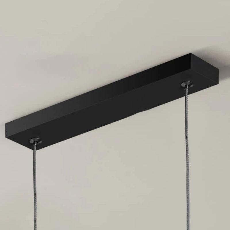 LuxLinea: Lampada a sospensione LED moderna – Lampada in metallo lineare in oro e nero per sala da pranzo e soggiorno