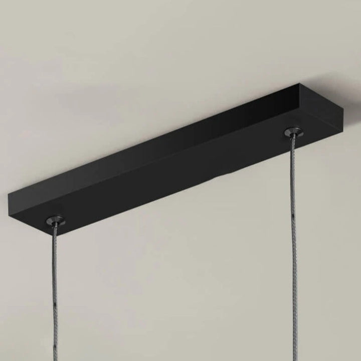 LuxLinea: Lampada a sospensione LED moderna – Lampada in metallo lineare in oro e nero per sala da pranzo e soggiorno