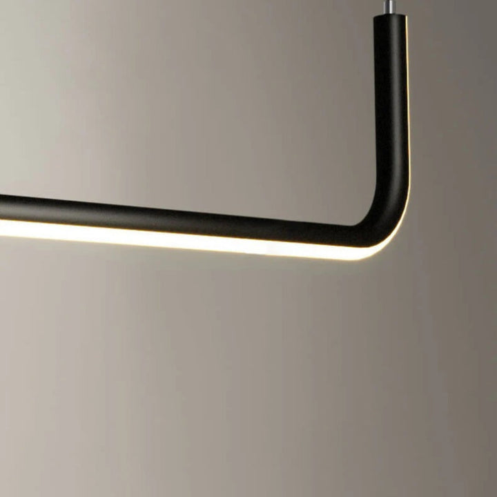 LuxLinea: Lampada a sospensione LED moderna – Lampada in metallo lineare in oro e nero per sala da pranzo e soggiorno