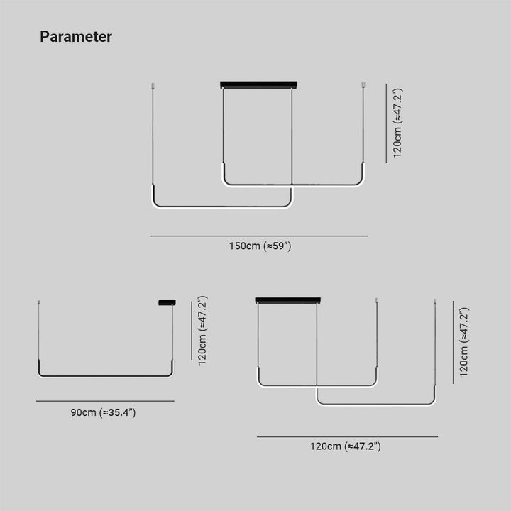 LuxLinea: Lampada a sospensione LED moderna – Lampada in metallo lineare in oro e nero per sala da pranzo e soggiorno