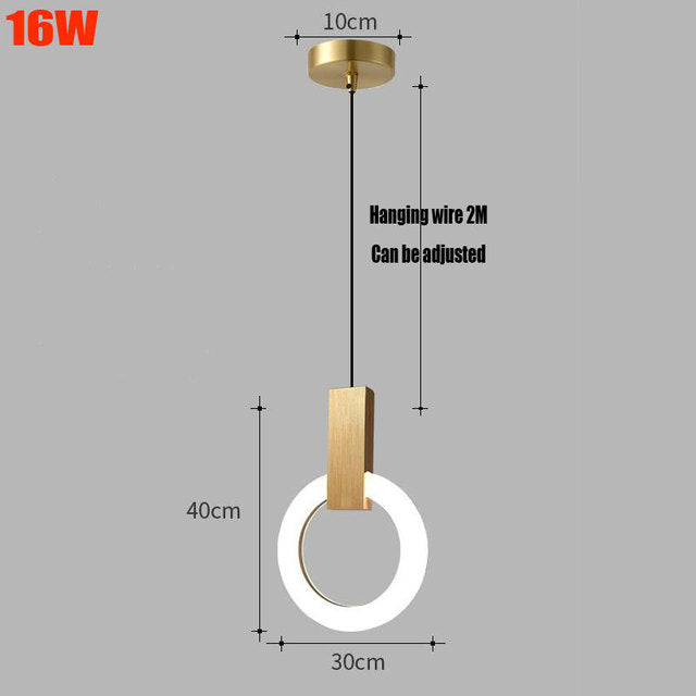 NordCirca: Lampada a sospensione LED minimalista con anello in acrilico – per spazi abitativi e ingressi moderni