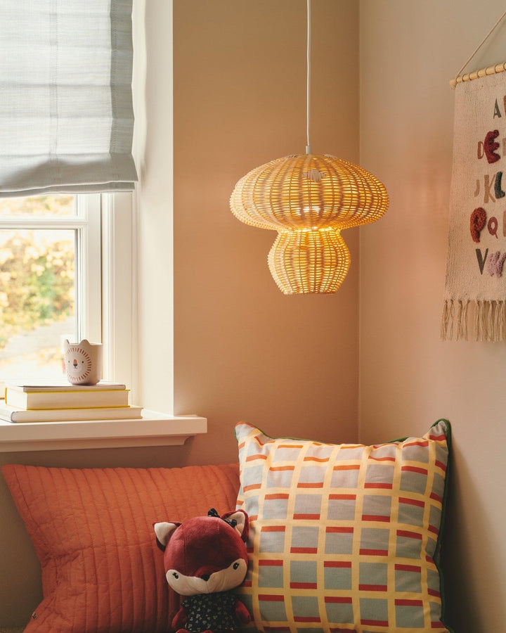 Lampada a sospensione in rattan Allie