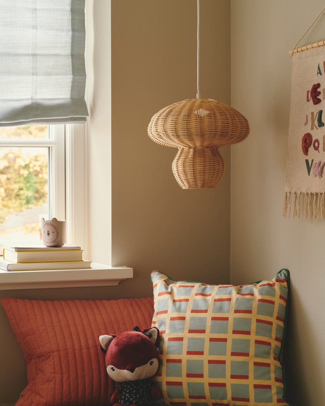 Lampada a sospensione in rattan Allie
