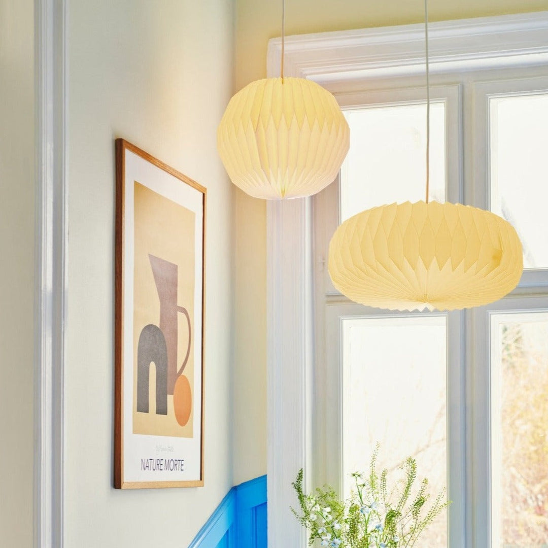 Lampada da soffitto in carta Belloy con paralume facile da montare