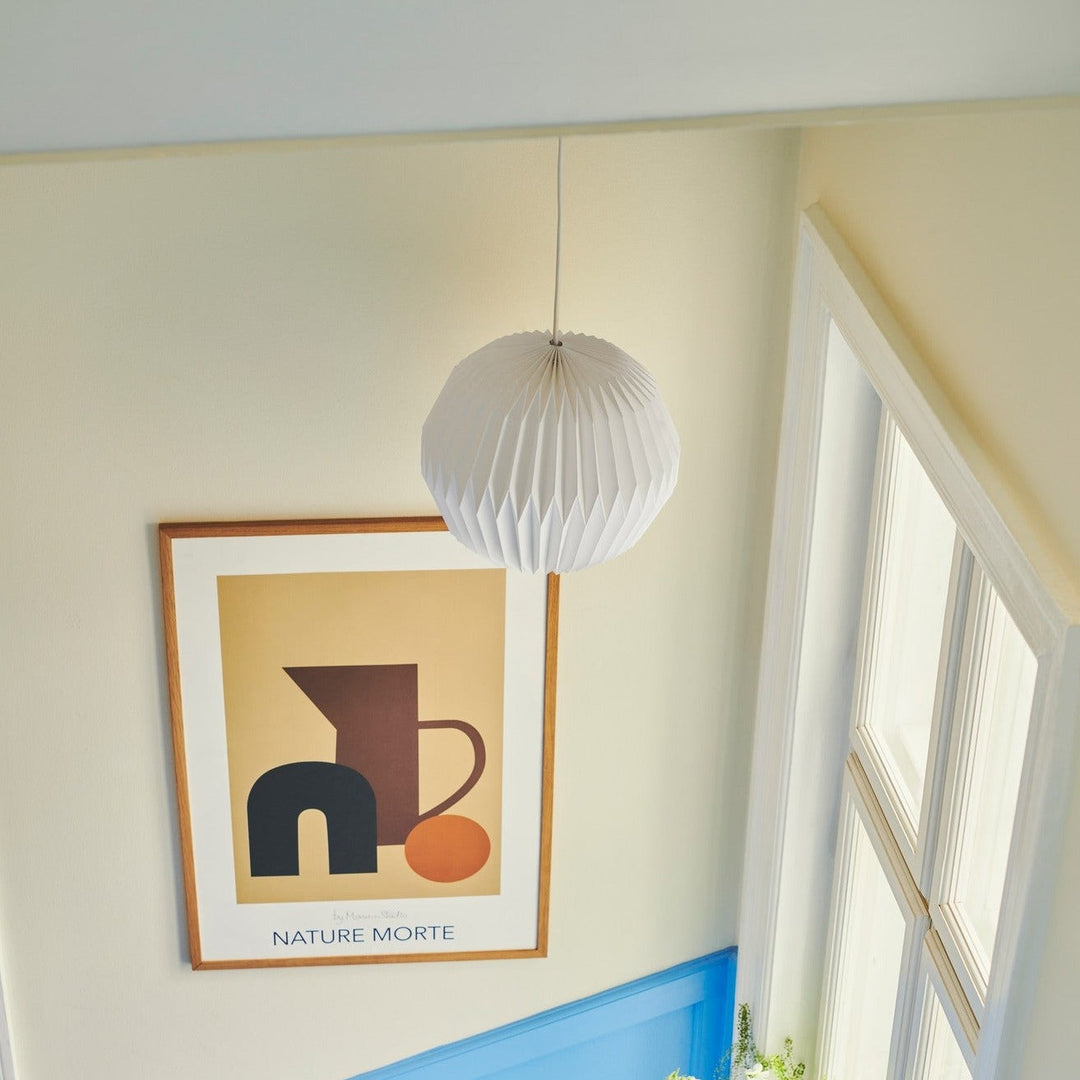 Lampada da soffitto in carta Belloy con paralume facile da montare
