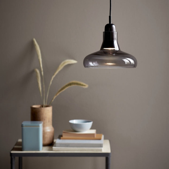 Lampada a sospensione in vetro fumé Chrystie 20