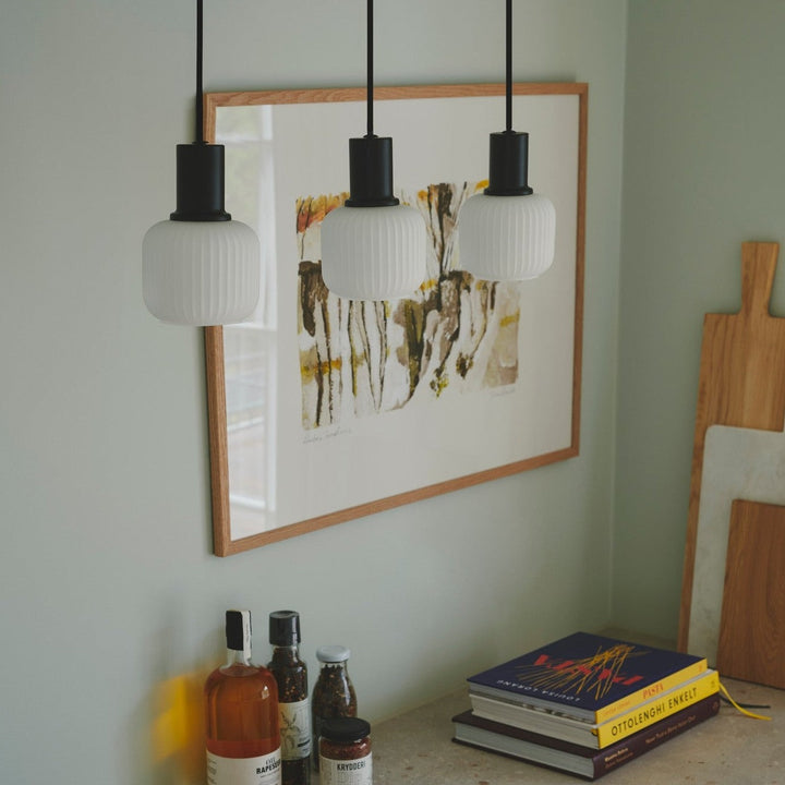 Lampadario Isola Mini Milford 3 Luci, Opale/Nero