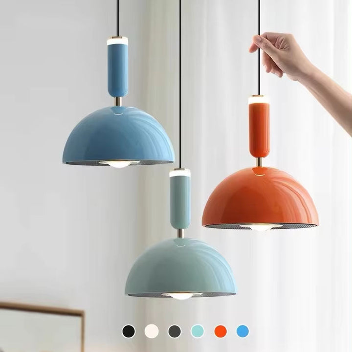 Macarona: Lampada a sospensione LED in alluminio e acrilico a forma di macaron – per ambienti moderni e giocosi
