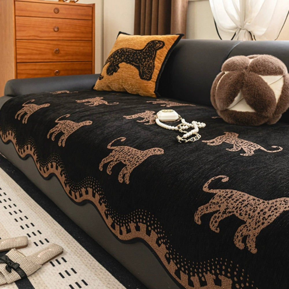 MajestätWelle: Copertura per divano in microfibra con struttura ondulata decorativa e comfort antiscivolo – per divano e area living