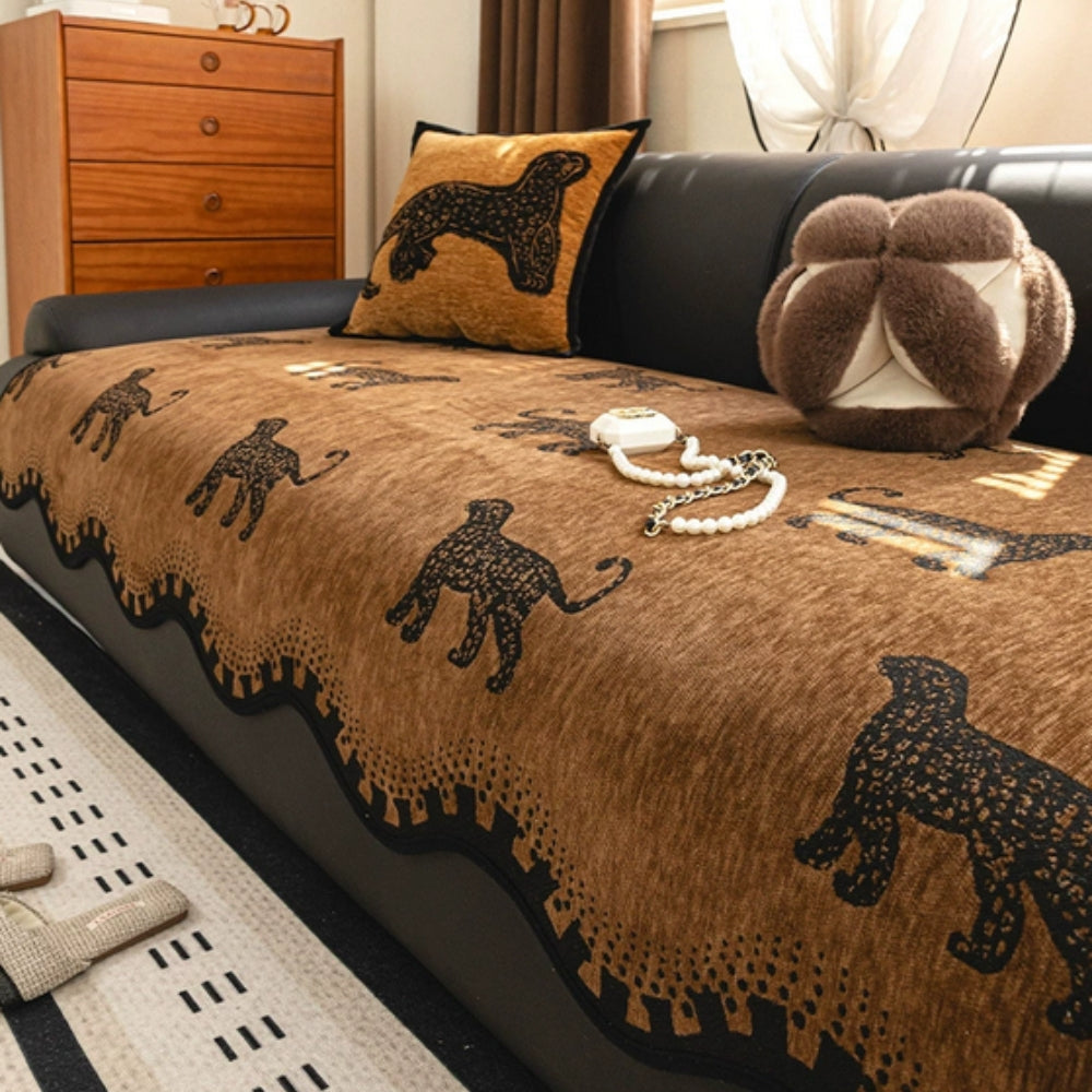 MajestätWelle: Copertura per divano in microfibra con struttura ondulata decorativa e comfort antiscivolo – per divano e area living