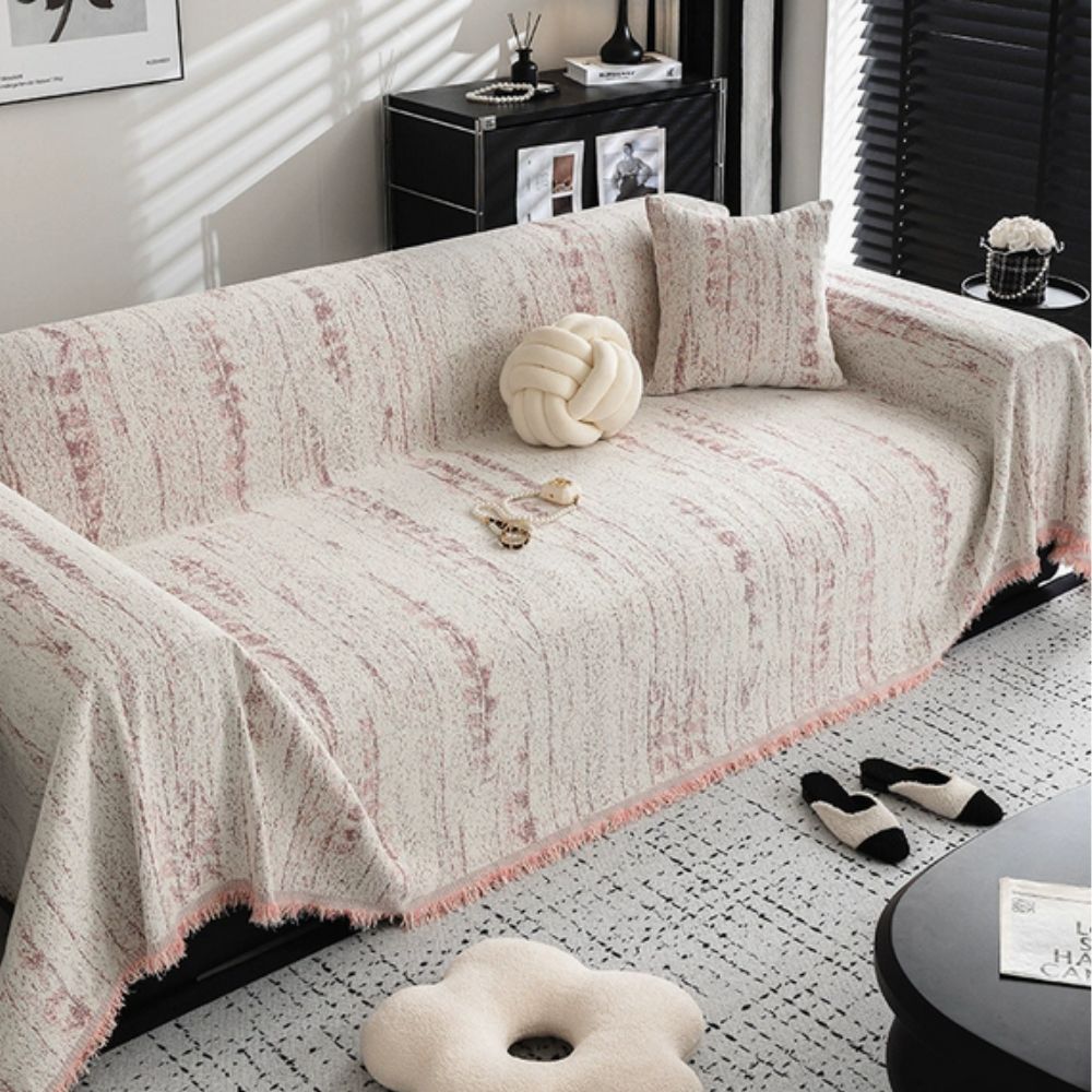 Mandelkamm: Copertura per divano in chenille con struttura decorativa e copertura totale – per soggiorno e divano