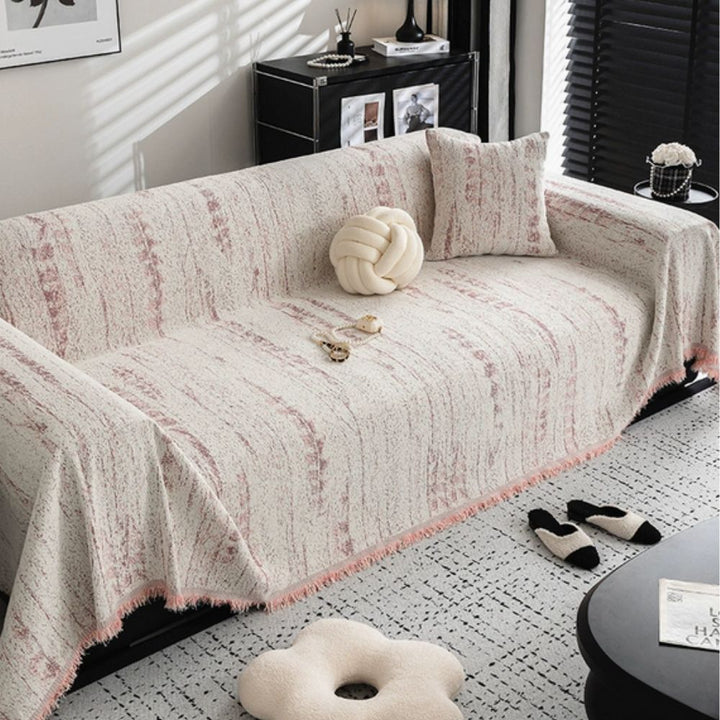 Mandelkamm: Copertura per divano in chenille con struttura decorativa e copertura totale – per soggiorno e divano