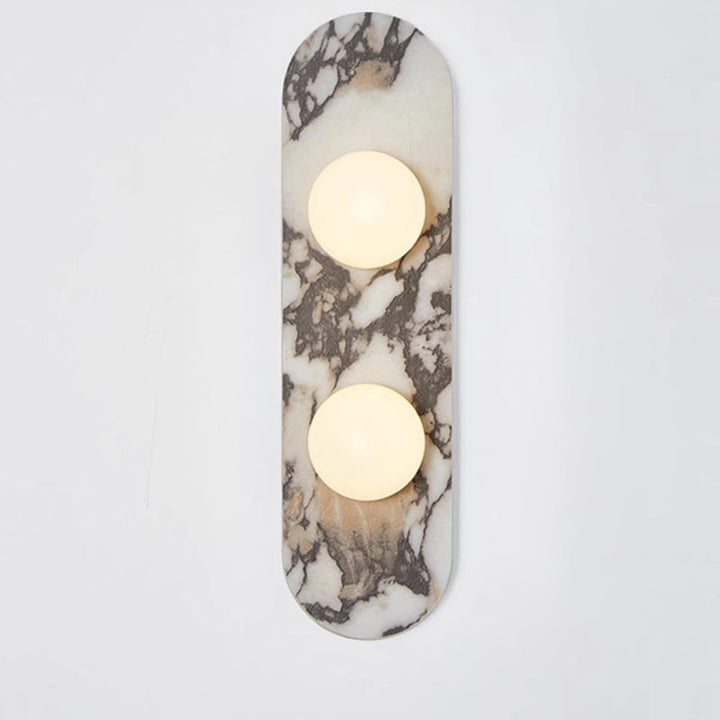 Marbellea: Applique in Marmo con Sfere di Vetro – Lampada da Parete dal Design Moderno per Soggiorno e Corridoio