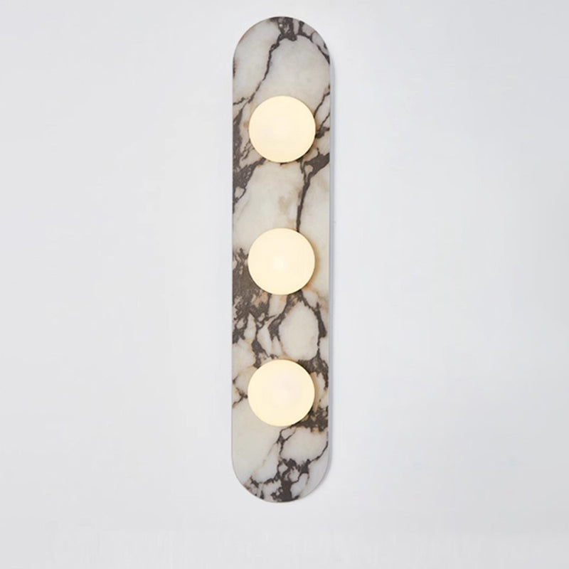 Marbellea: Applique in Marmo con Sfere di Vetro – Lampada da Parete dal Design Moderno per Soggiorno e Corridoio