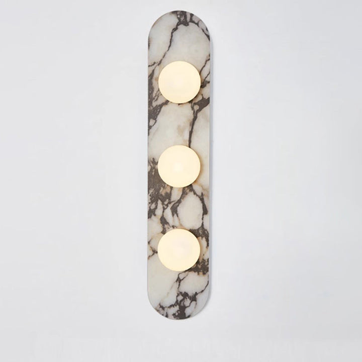 Marbellea: Applique in Marmo con Sfere di Vetro – Lampada da Parete dal Design Moderno per Soggiorno e Corridoio