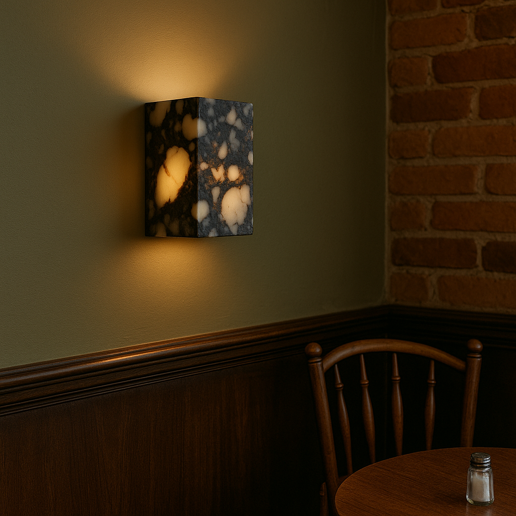 MarmoLux: Applique LED Cubo di Marmo – luce da parete moderna e di design