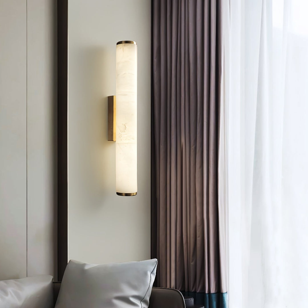 MarmoLux: Lampada da parete LED moderna con effetto marmo spagnolo e dettaglio in rame – per camera da letto e soggiorno