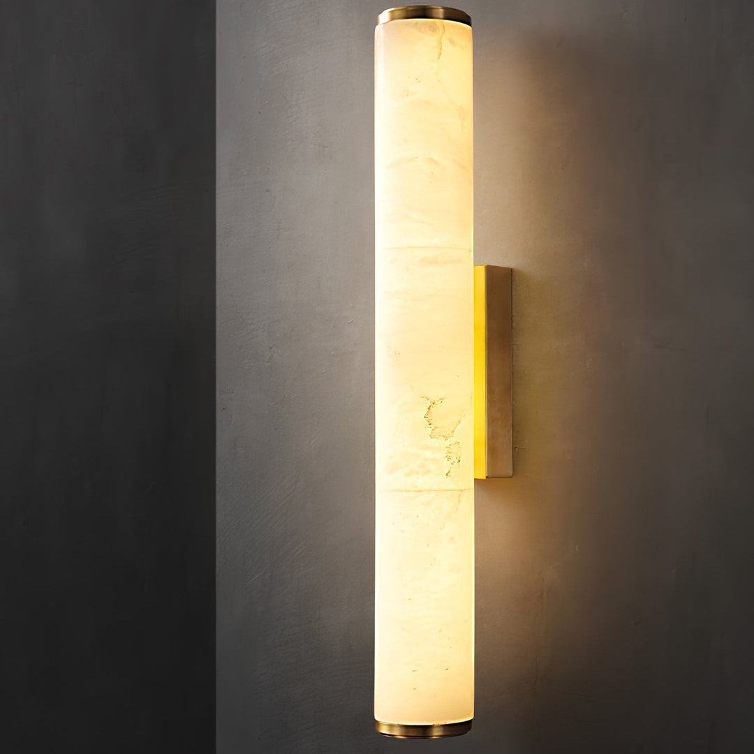 MarmoLux: Lampada da parete LED moderna con effetto marmo spagnolo e dettaglio in rame – per camera da letto e soggiorno